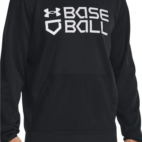 UNDER ARMOUR BASEBALL⚾️Black HOODIE Silver & White Logo Size Large - Picture 2 of 10